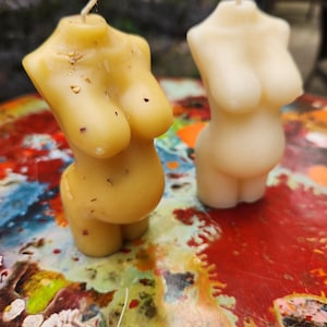 Pregnancy Figure Votive Candle - Fertility Goddess - 1 Count Beeswax Gift for New Mother