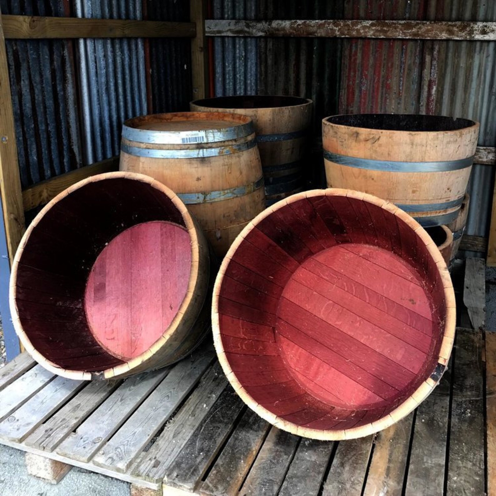 Wine Barrel Planter 1/2 barrel size high quality Etsy