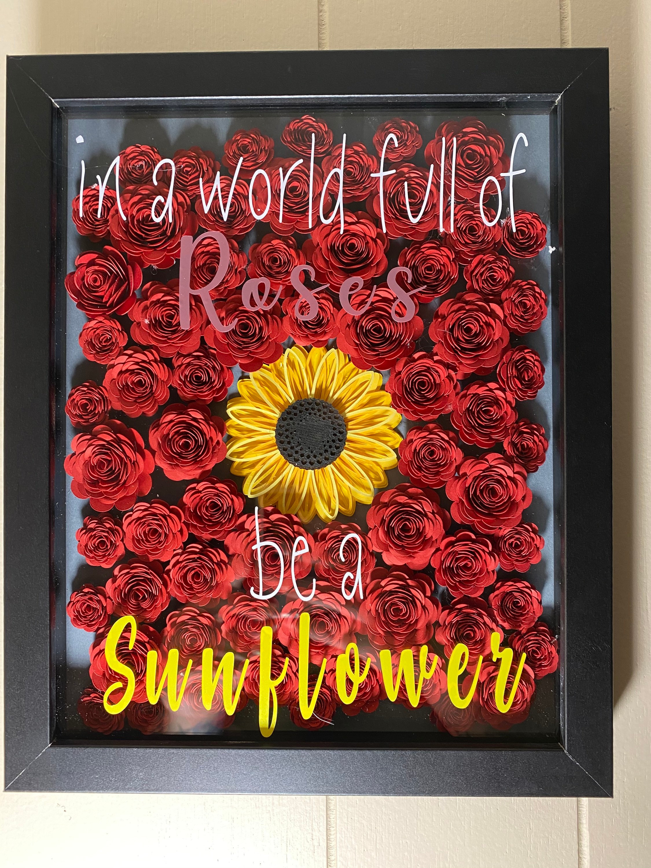 Sunflower/ Rose Shadow Box Etsy