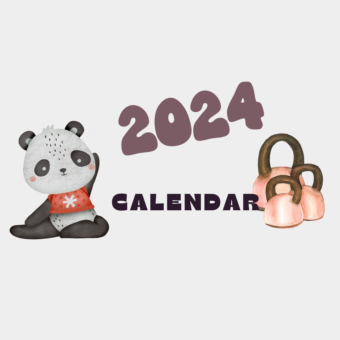 Yoga Calendar,watercolor,digital Download,printable Yoga Calendars,2024