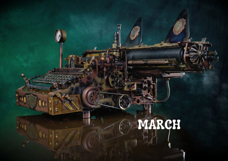 Steampunk 2024 Digital Printable Calendar Industrial Retro Wall Art