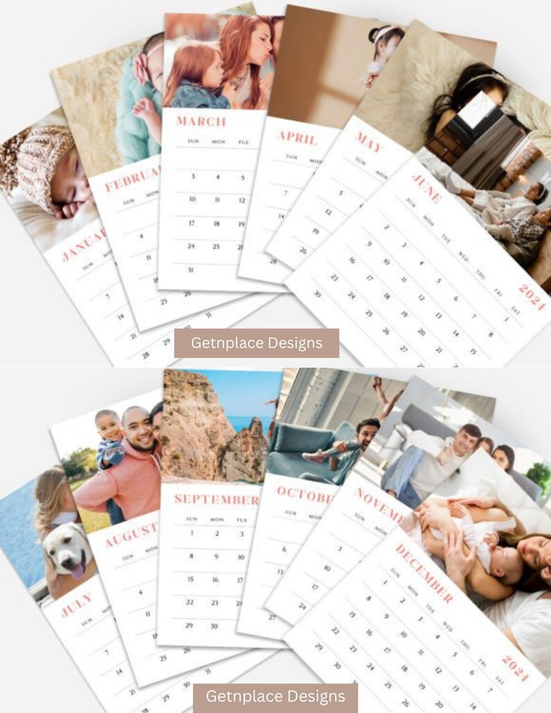 2025 Family Calendar Editable Digital Download for Canva Customizable