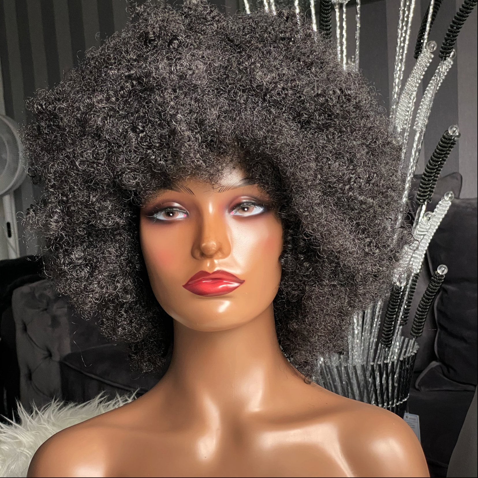 Extra Large Jumbo Black & Brown Afro Synthetic Costume Wig esi Fro Etsy