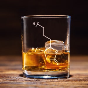 Whiskey Chemistry Formula Rock Glass, Chemistry Formula Bourbon Glass, Chemical Science Gift, Birthday Gift For Him