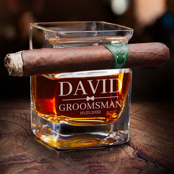 Whiskey Glass Cigar Holder Etsy