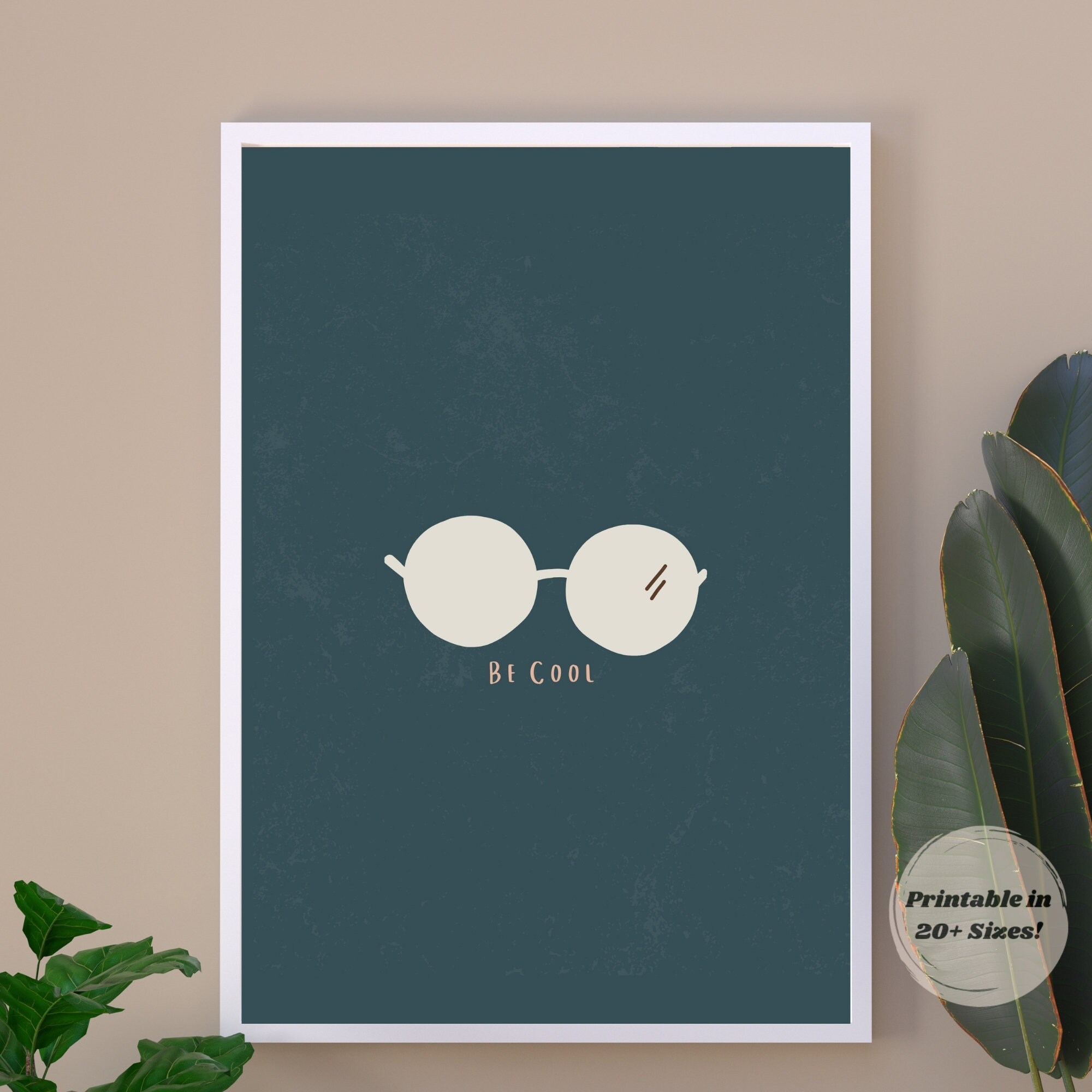 Be Cool Wall Art Schirme Brillen teal Phrase Sprüche Etsy
