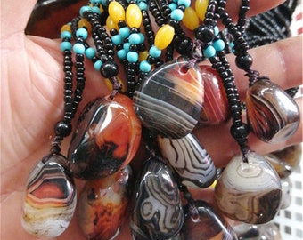 Sardonyx agate Striped banded Trianglular agate pendant supply