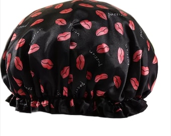 Luxury Satin Shower Cap: Reusable, Large, Waterproof Bath Cap