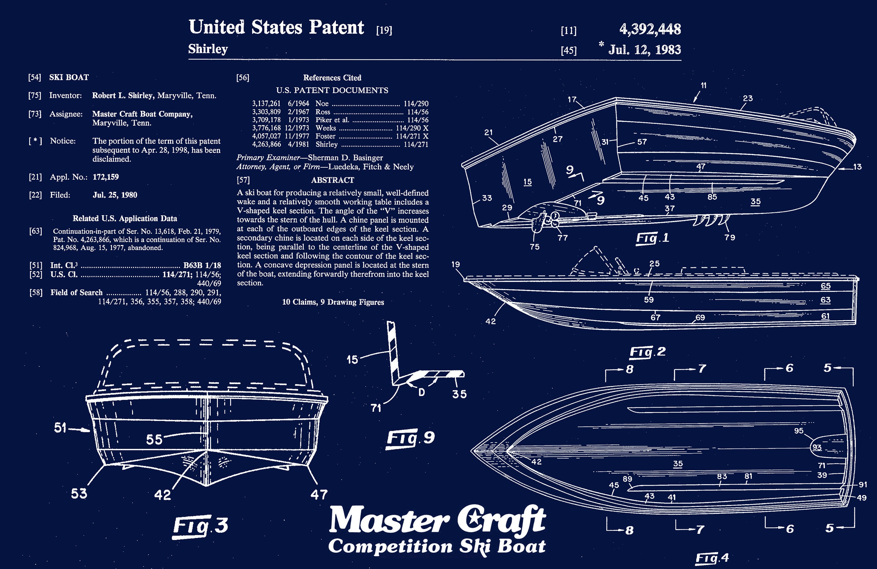 Mastercraft Ski Boat Patent Print Vintage Ski Boat Stars and Etsy