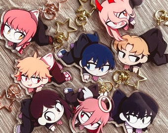 CSM Hanging Charms | 2.5&quot; Double Sided Acrylic Charms | Denji, Aki Hayakawa, Power, Makima, Kishibe, Kobeni, Angel Devil, Asa Mitaka