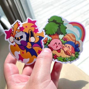 Kirby Aufkleber! Kirby + Waddle Dee und Meta Knight | 3" Aufkleber