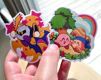 Kirby Stickers! Kirby + Waddle Dee and Meta Knight | 3&quot; Stickers