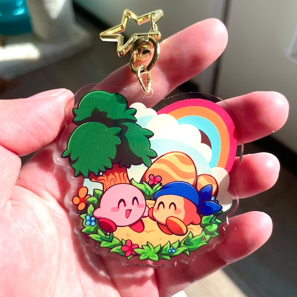 Lass uns zusammen gehen! Kirby und Bandana Waddle Dee | 2,5 "doppelseitiger Acrylanhänger