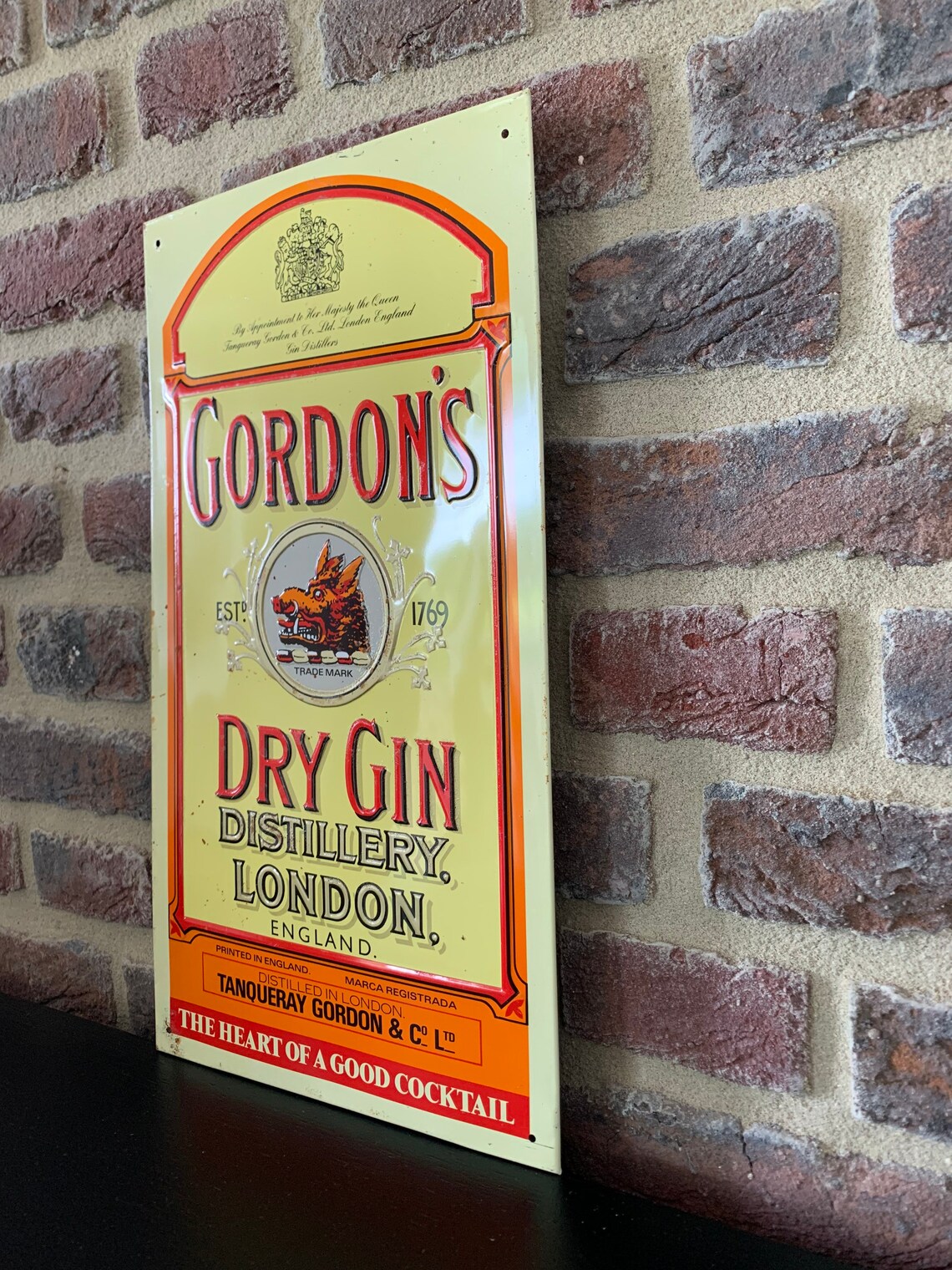 Gordons dry gin metal sign Etsy