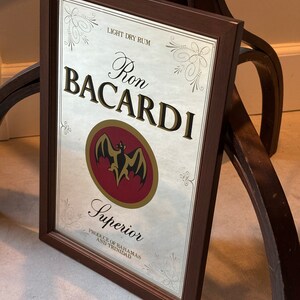 Vintage Bacardi Advertising Mirror - Etsy