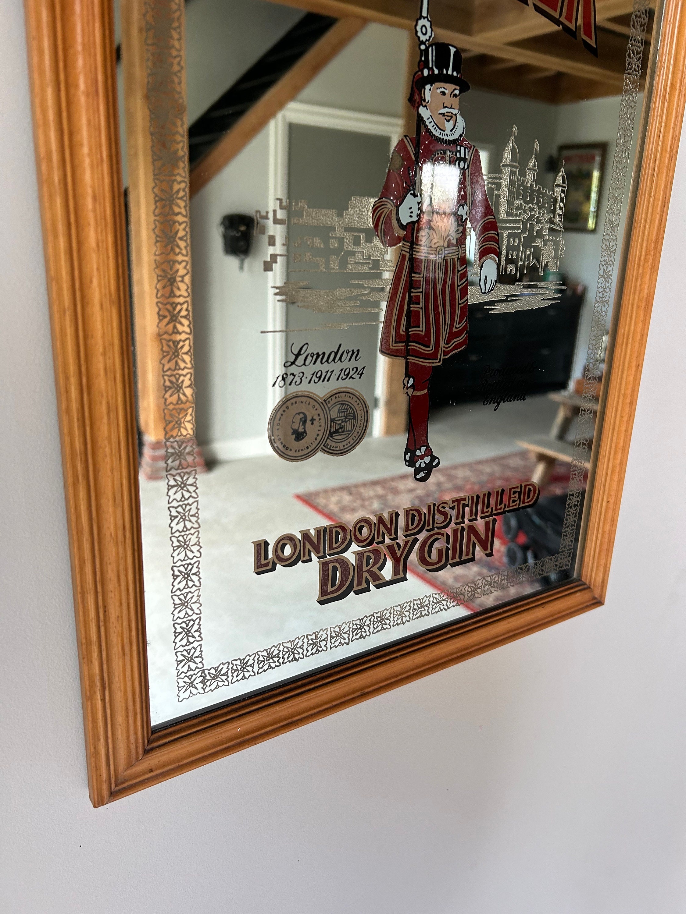Vintage Beefeater Dry Gin Advertising Mirror - Etsy