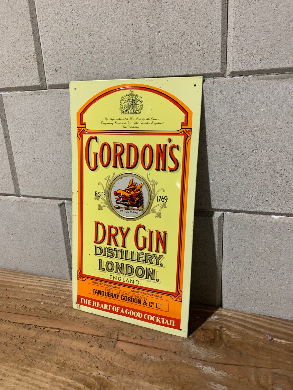 Gordons dry gin metal sign Etsy