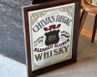 vintage Chivas regal whiskey advertising mirror
