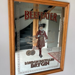【希少】BEEFEATER  DRY GINアンティーク　パブミラー Beefeater London Gin Pub Mirror | YUH ANTIQUE