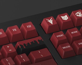 Dark Blood Gradient Keycap Set Mechanical Keyboard (152) MX Switch Cherry Profile PBT with Keycap Puller