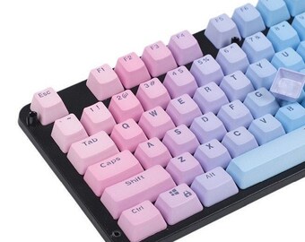 Lavender Sunset Gradient Keycap Set Mechanical Keyboard (122) MX Switch OEM Profile PBT with Keycap Puller