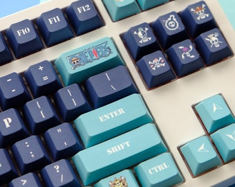 One Piece Pirate Keycap Set Mechanical Keyboard (120) MX Switch Cherry Profile PBT With Keycap Puller