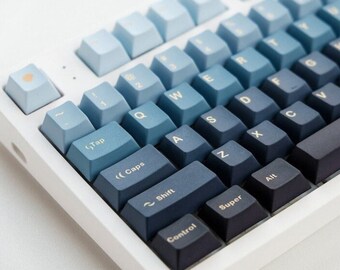 Blue Moon Gradient Keycap Set Mechanical Keyboard (129) MX Switch Cherry Profile PBT with Keycap Puller