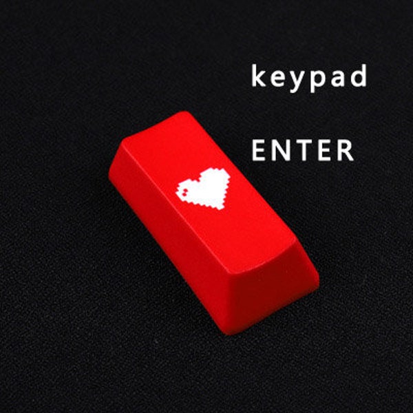 Keypad Enter Red Heart artisan keycap,resin keycap,custom handmade keycap, cherry mx keycap, esc keycap r4