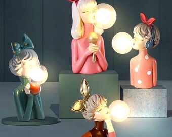 Bubble Girls Nachtkastje Lamp Origineel Slaapkamer Nachtlampje Bedlampje Moderne Tafellamp