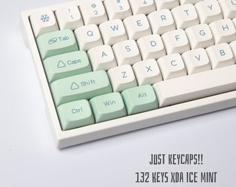Budget Mint Ice Keycap Set Mechanical Keyboard (132) MX Switch XDA Profile PBT