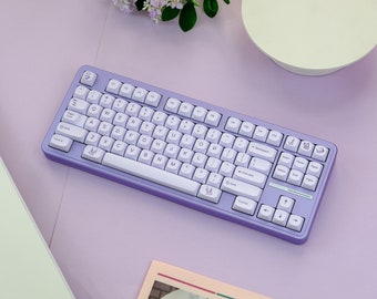 Lush Lavender Keycap Set Mechanical Keyboard (148) MX Switch MA Profile PBT with Keycap Puller