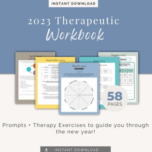 2023 Therapeutic Workbook, 58 pages, Reflections and Exercises for the New Year