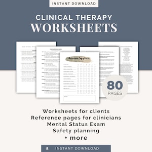 Therapy Handouts Clinical Bundle, 80 Pages, Sheets for Individuals
