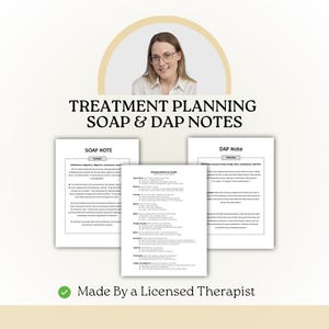 Therapy Documentation. SOAP and DAP Notes. Treatment Plan Ideas. Instant Download PDF.