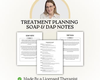 Therapiedokumentation. SOAP und DAP Notizen. Ideen für den Anwendungsplan. Sofort Download PDF.
