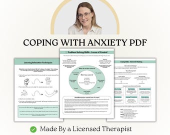 Anxiety Workbook | Coping Skills, Therapy Worksheets, Relaxation Exercises, CBT & DBT Strategies, Self-Care Guide