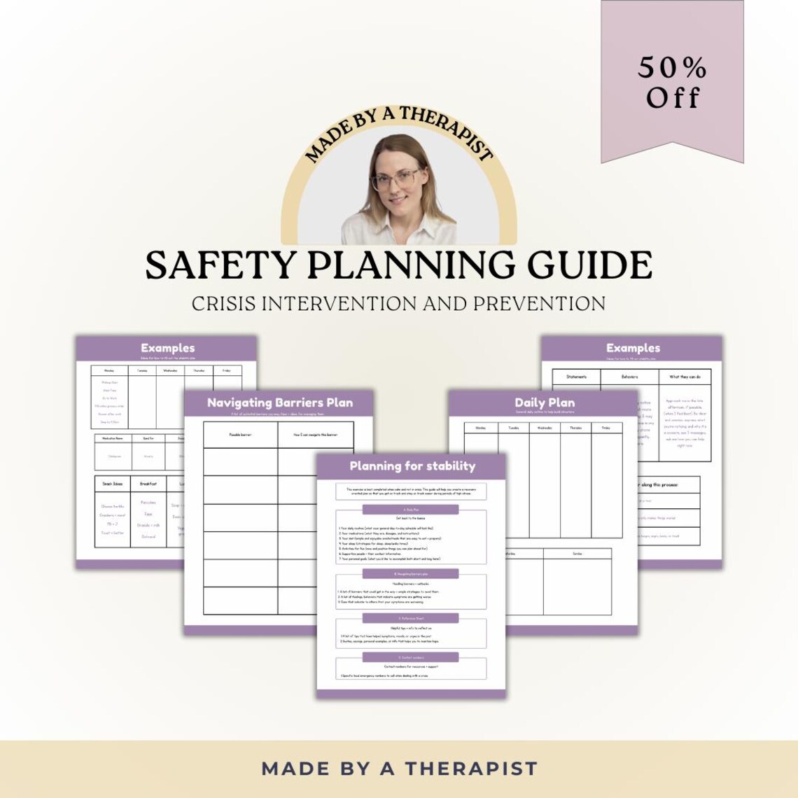 Safety Plan Guide Mental Health Safety Plan Guide: Crisis Intervention Worksheets ...