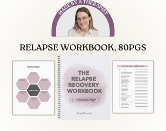 Cuaderno de trabajo para la prevención de recaídas / Apoyo para la recuperación de adicciones, herramientas para la sobriedad, habilidades de afrontamiento, descarga instantánea en PDF