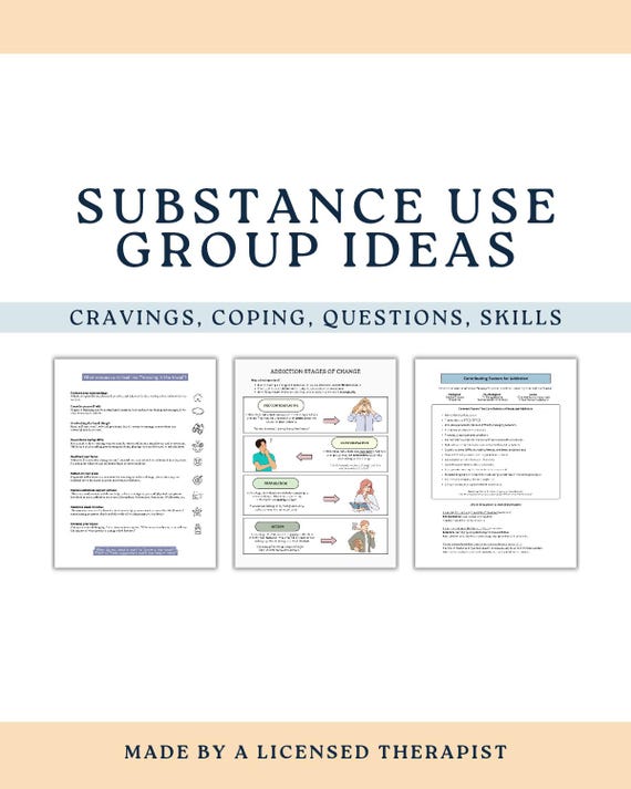 Group Therapy | SUD Based | Sobriety Worksheets | 12-Step Resources | Digital Download PDF