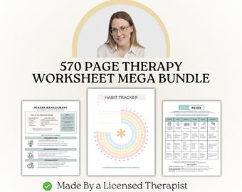 Mega Therapy Bundle, Group Therapy, Clinical Handouts, Addiction Printables, Mental Health, PDF Digital Download