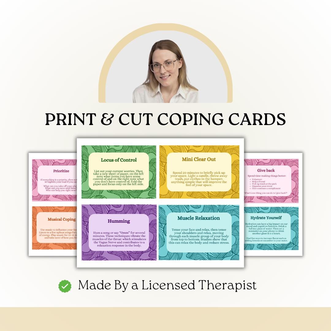 Printable Coping Cards. Print & Cut Resources. Therapy Handouts ...