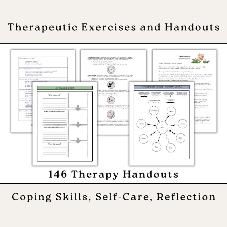 Ultimate Therapy Worksheet Bundle | Group and Individual Handout ...