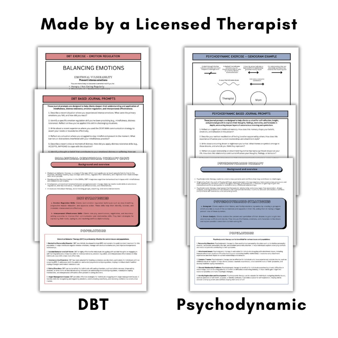Therapy Modality Overview: CBT, DBT, ACT, Psychodynamic (digital ...