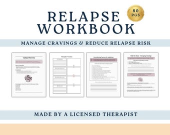 Relapse Prevention Workbook | Addiction Recovery Support, Sobriety Tools, Coping Skills, PDF Instant Download