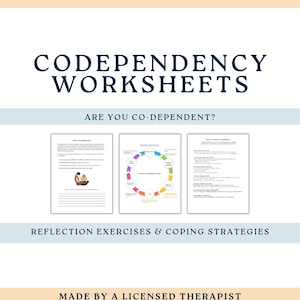 Co-Dependency Worksheets, Tips for Healing, Journal Prompts