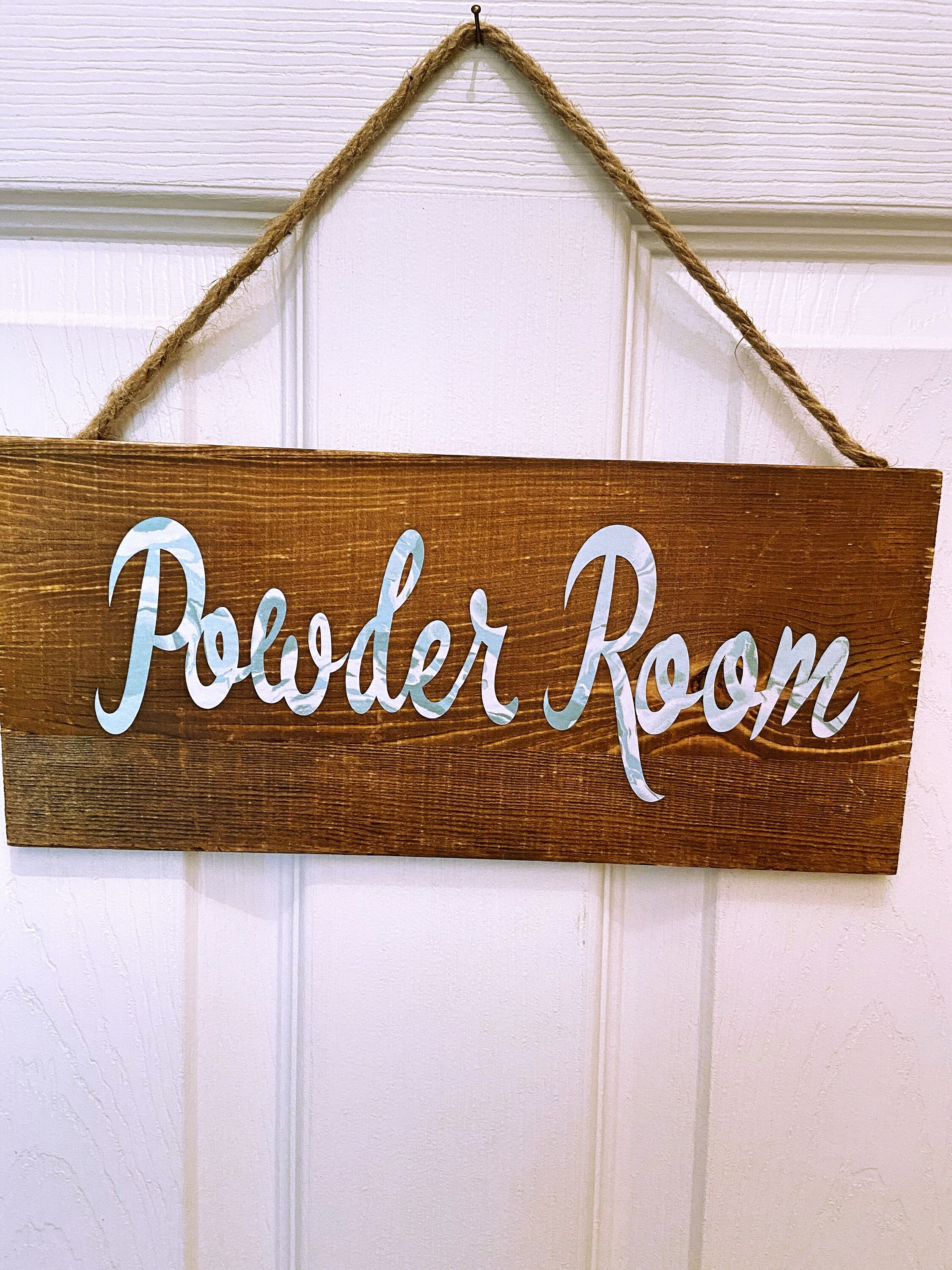 Powder Room Wooden Sign / Ideal para cualquier decoración | Etsy