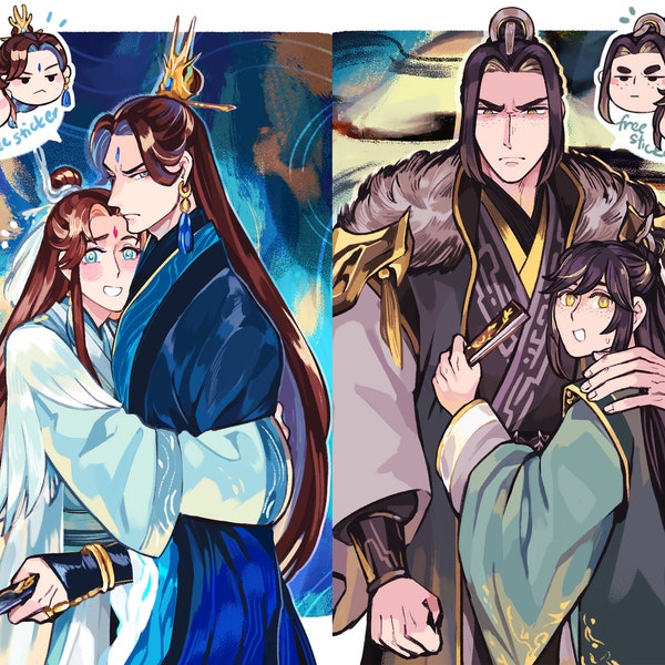 MDZSxTGCF Prints + Stickers Set | A6 | Shi Brothers & Nie Brothers