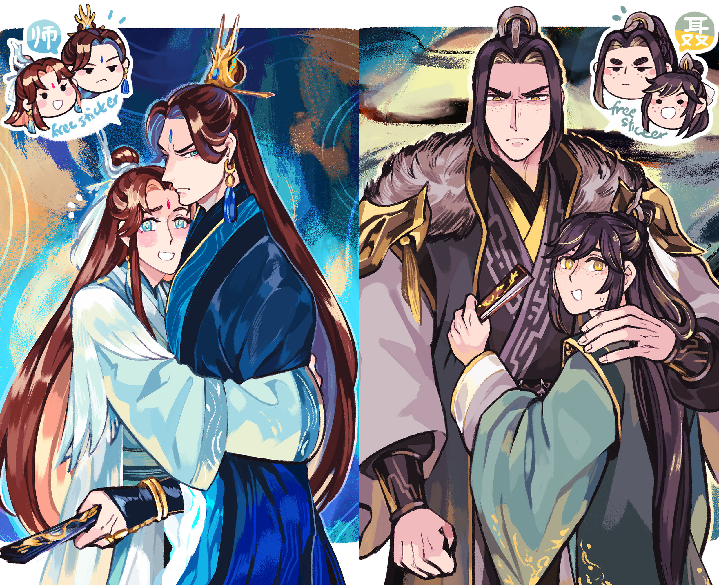 shiーチャン様 Mdzsxtgcf Prints + Stickers Set | A6 | Shi Brothers & Nie Brothers