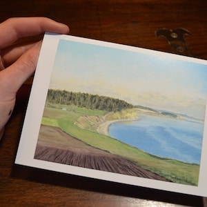 4 Art Cards of Ebey&#39;s Landing painting, Greeting Card, Fine Art Card, Landscape Painting, Whidbey Island Art, Blank Card, Stationary