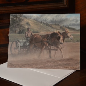 4 Bigliettini del Dipinto Originale Semina in Copertina di Clara McGinnis, Biglietto di Auguri, Biglietto Bianco, Biglietto d'Arte, Cancelleria, Belle Arti